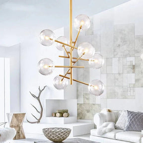 Lustre en Verre Élégant pour Maison - Design Raffiné et Ambiance Luxueuse
