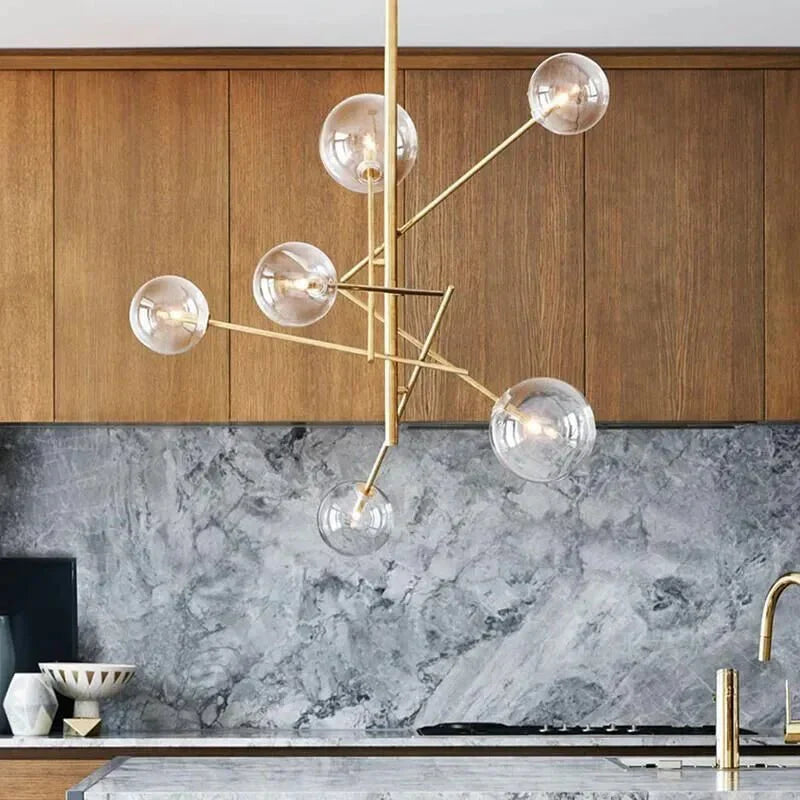 Lustre en Verre Élégant pour Maison - Design Raffiné et Ambiance Luxueuse