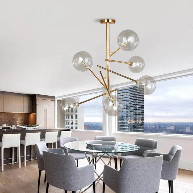 Lustre en Verre Élégant pour Maison - Design Raffiné et Ambiance Luxueuse