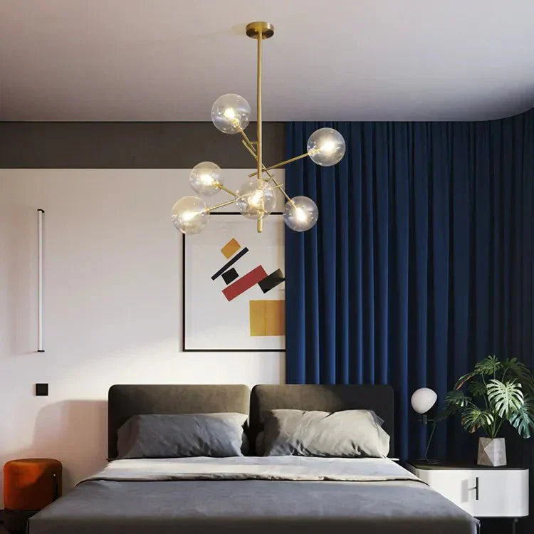 Lustre en Verre Élégant pour Maison - Design Raffiné et Ambiance Luxueuse