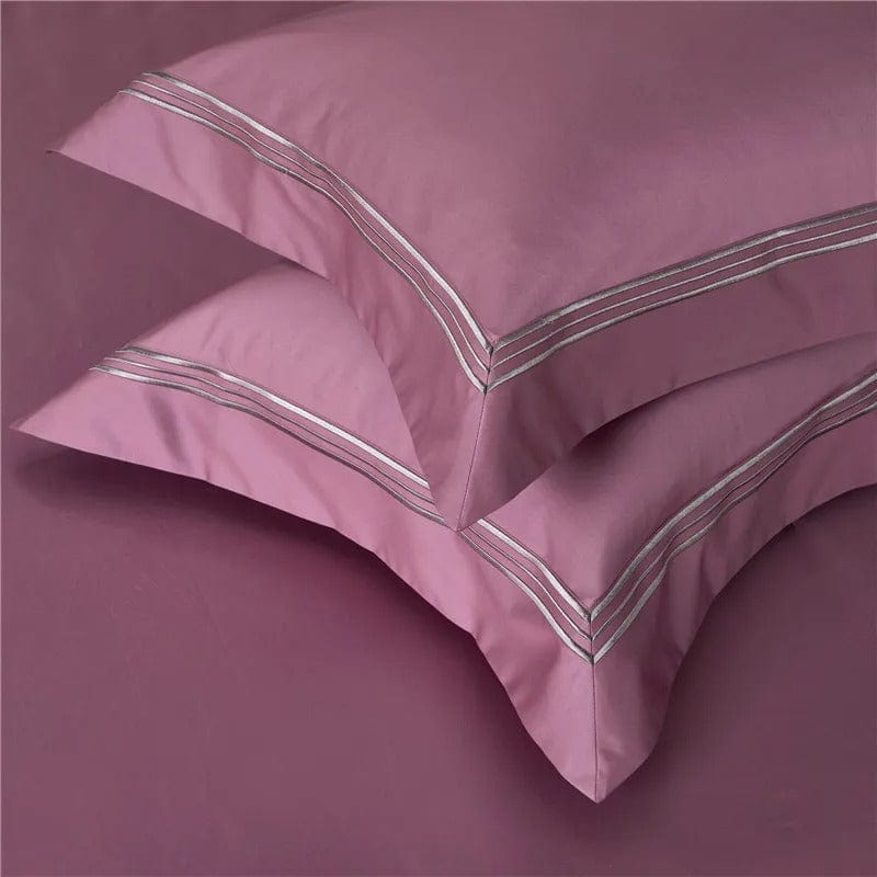 Housse de Couette en Coton Égyptien - Confort Luxueux et Teinte Rose Douce