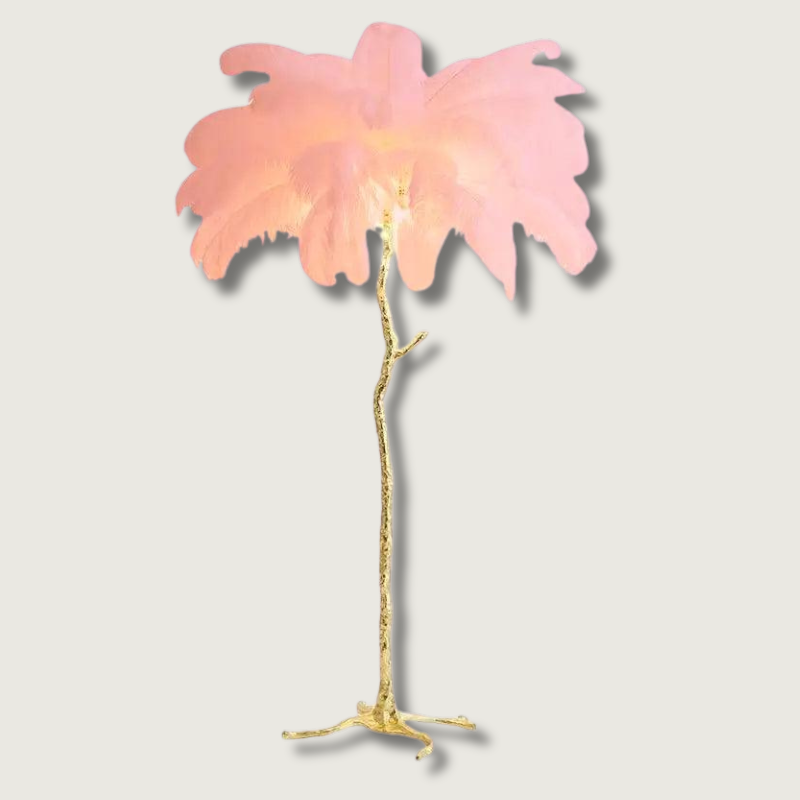 Lampe sur Pied en Plume d'Ostrich - Éclairage Ambiant et Élégant