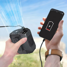 Ventilateur Portable avec Batterie Externe - Confort et Éclairage Pratique en Déplacement