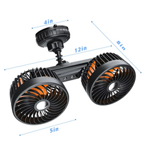 Ventilateur de Voiture à Double Tête - Brise Fraîche et Fixation Solide