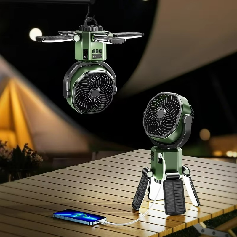Ventilateur Portable de Camping - Refroidissement et Éclairage Multifonctionnel