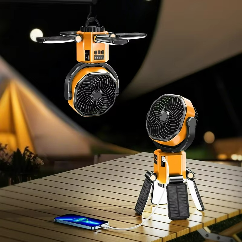 Ventilateur Portable de Camping - Refroidissement et Éclairage Multifonctionnel