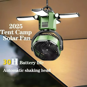 Ventilateur Portable de Camping - Refroidissement et Éclairage Multifonctionnel