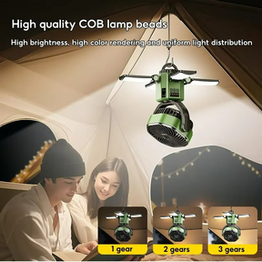 Ventilateur Portable de Camping - Refroidissement et Éclairage Multifonctionnel