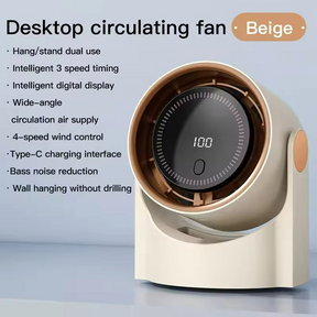Ventilateur Portable Silencieux - Affichage Numérique et Humidification Intégrée