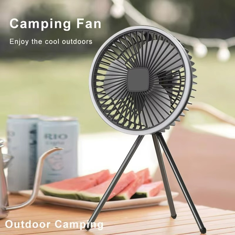Ventilateur Portable Rechargeable avec LED - Circulation d'Air et Éclairage Pratique
