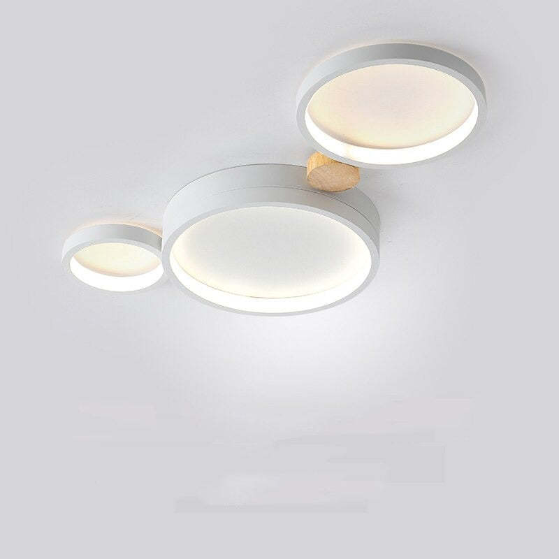 Plafonnier Élégant Blanc et Gris - Design Moderne et Illumination Uniforme