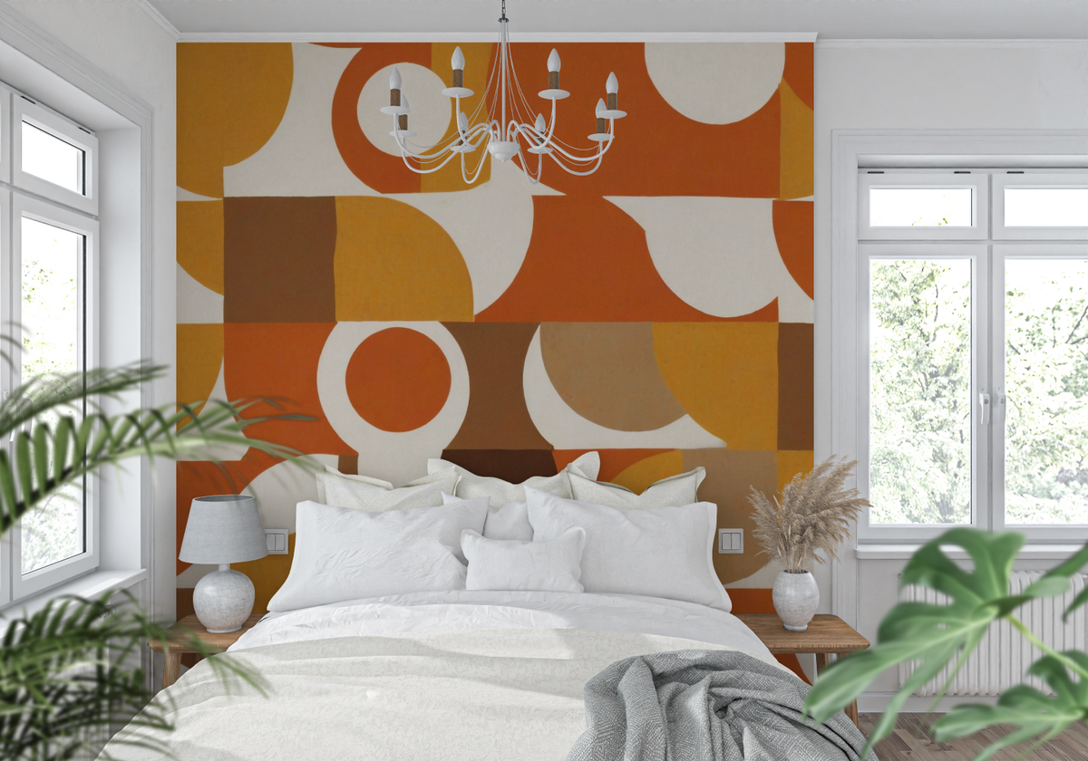 Papier Peint Vintage Orange