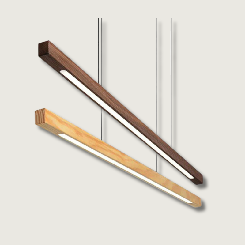 Luminaire Suspendu en Bois LED - Éclairage Élégant et Hauteur Réglable