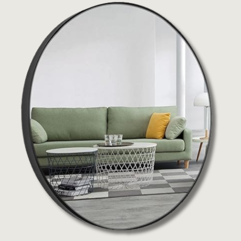 Miroir Rond Moderne 50x50 cm - Élégance et Installation Facile
