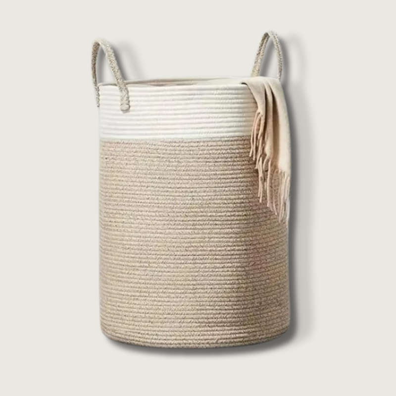 Panier à Linge Tissé Durable - Élégance et Fonctionnalité pour Votre Maison