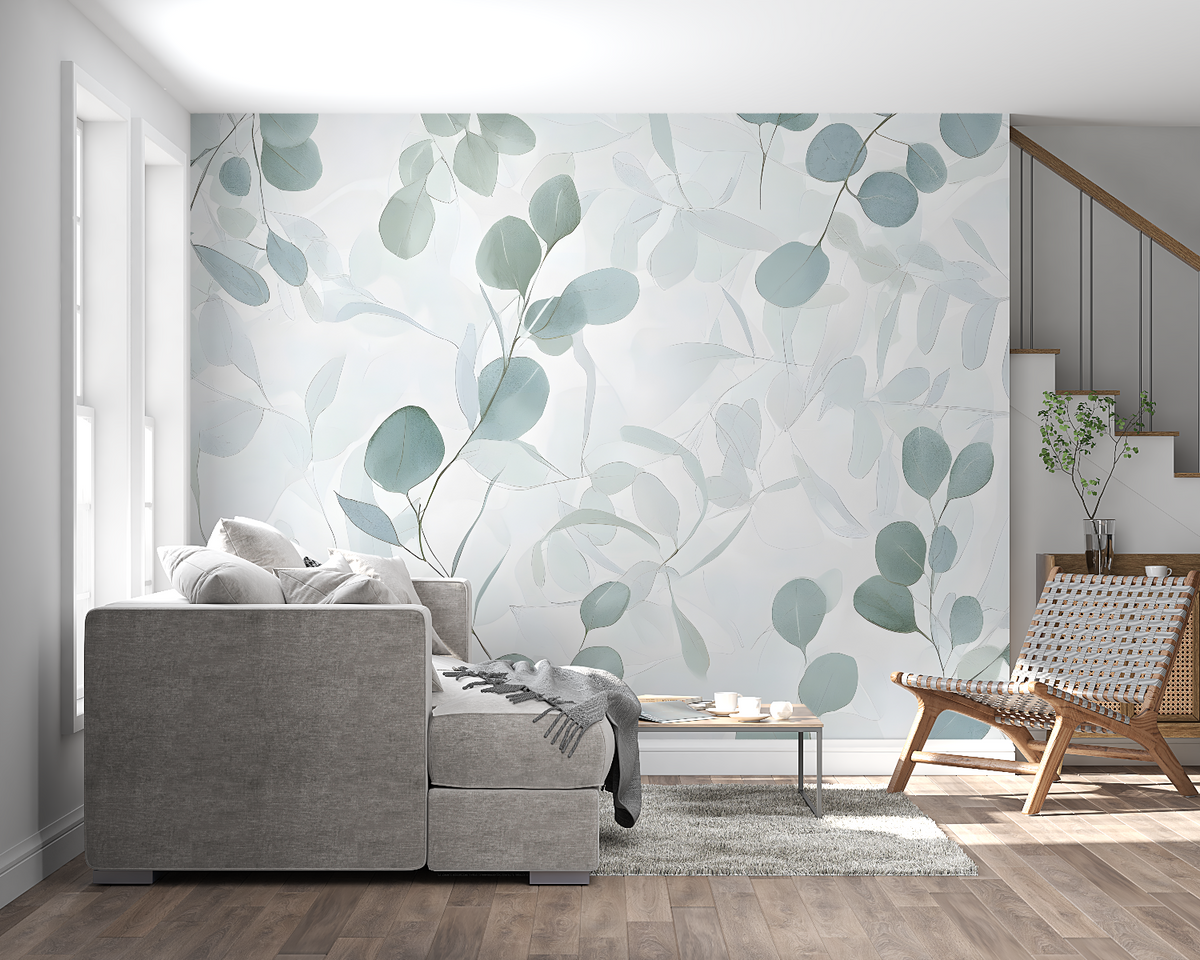 Duck Egg Blue and Grey Wallpaper