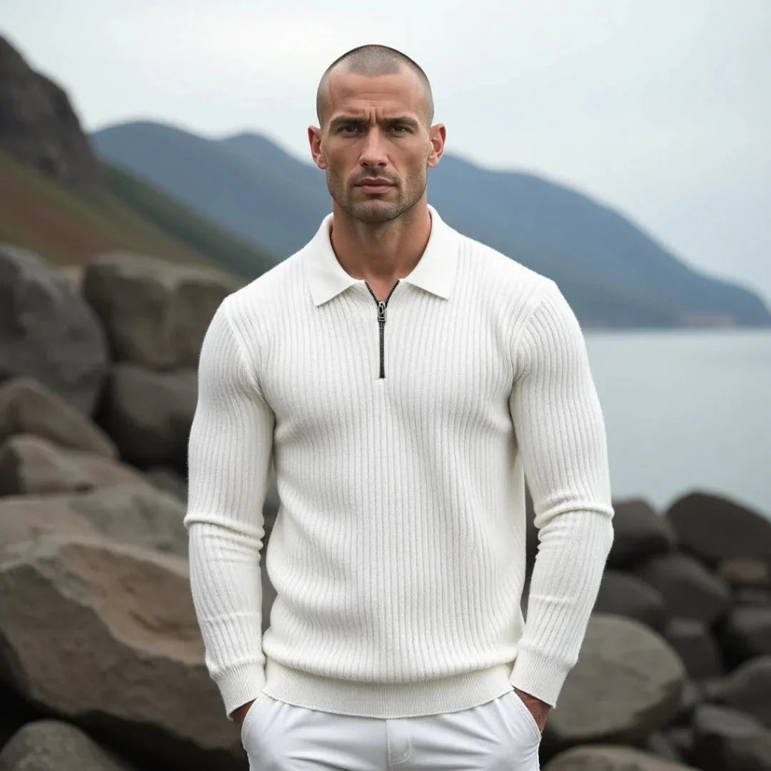 Pull à Col Zippé pour Homme - Élégance et Confort au Quotidien