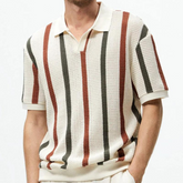 Polo Rayé Confortable pour Hommes - Style Polyvalent et Ample