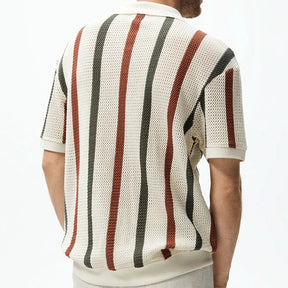 Polo Rayé Confortable pour Hommes - Style Polyvalent et Ample