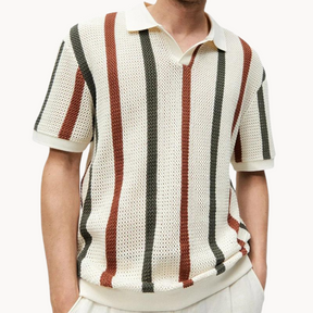 Polo Rayé Confortable pour Hommes - Style Polyvalent et Ample
