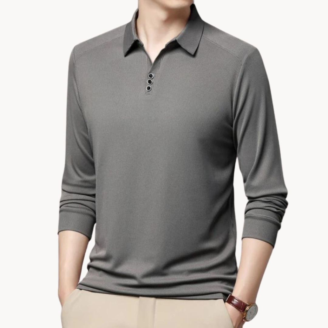 Polo Long Manches Confortable - Idéal pour Golf et Sorties Décontractées