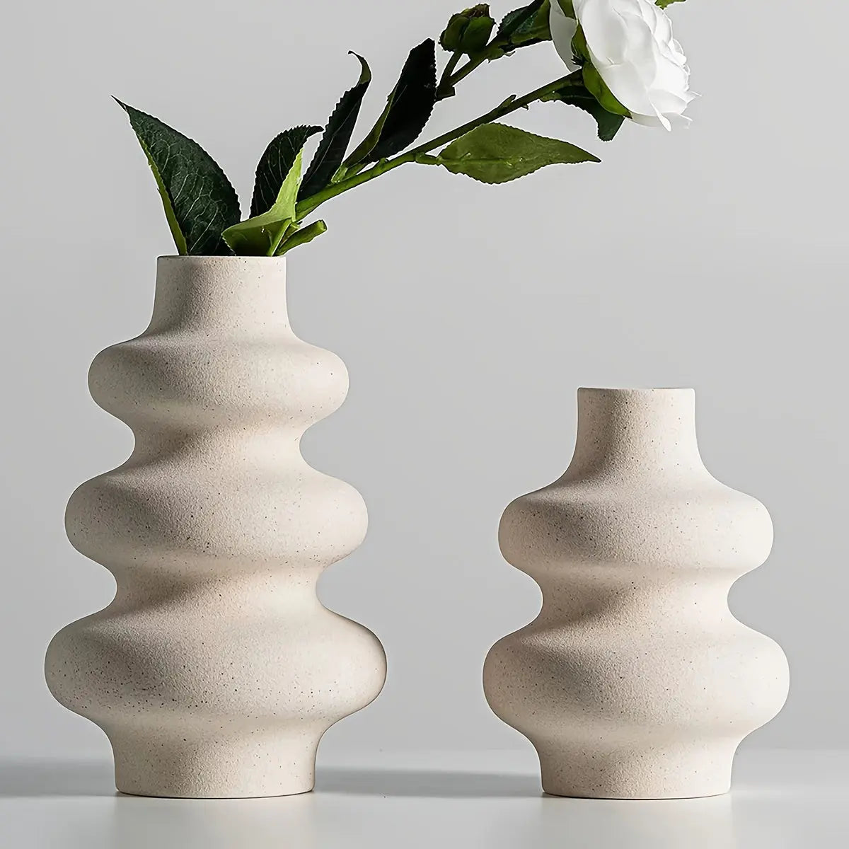 Vase en Céramique Spirale - Style Bohème pour Décoration Élégante