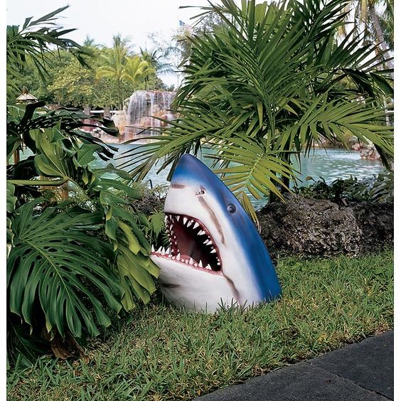 Sculpture de Requin de Jardin - Art Mural Résistant aux Intempéries