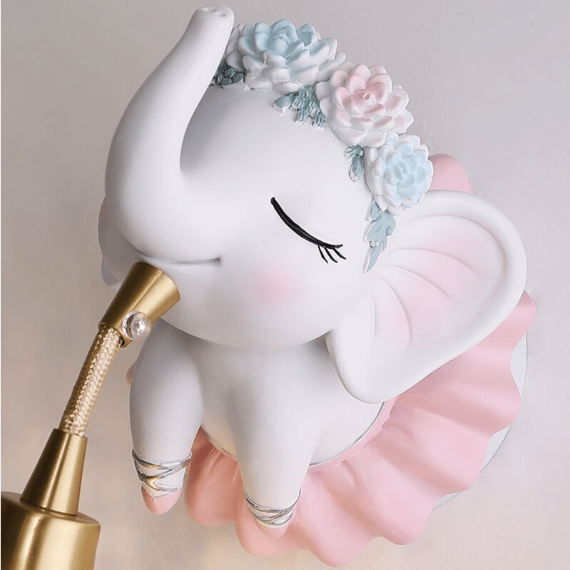 Lampe Murale Élégante pour Enfant - Éléphant Mignon et Ambiance Magique