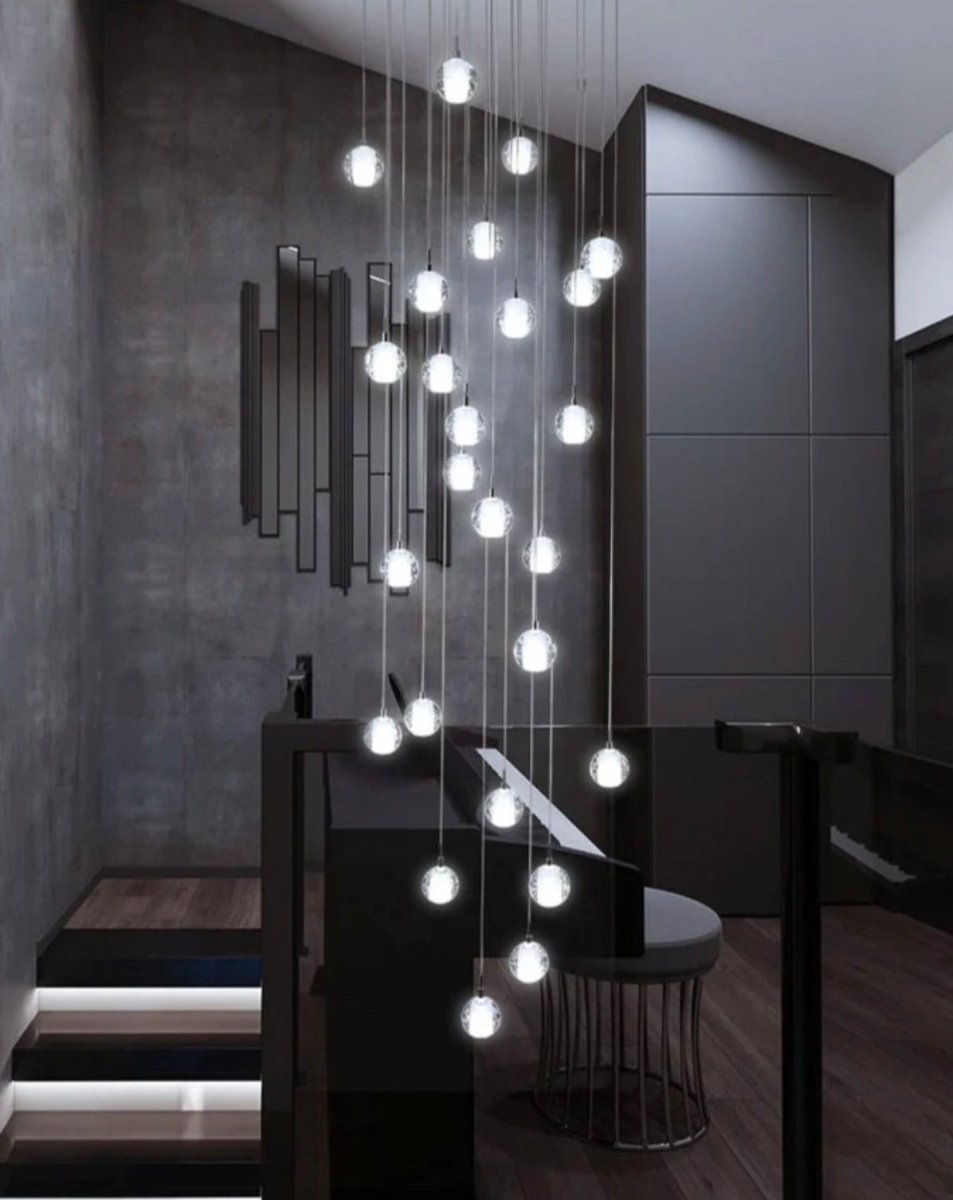 Luminaire Suspendu en Cristal - Éclairage Élégant et Réglable