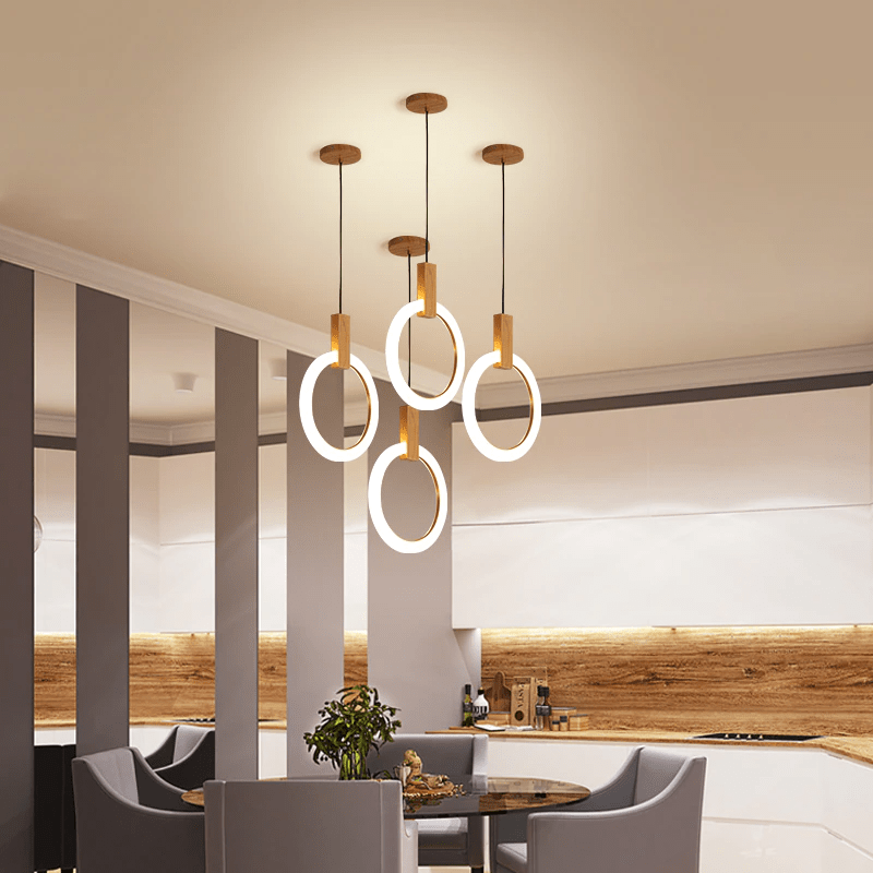 Lustre en Bois Écologique - Éclairage Personnalisable et Élégant