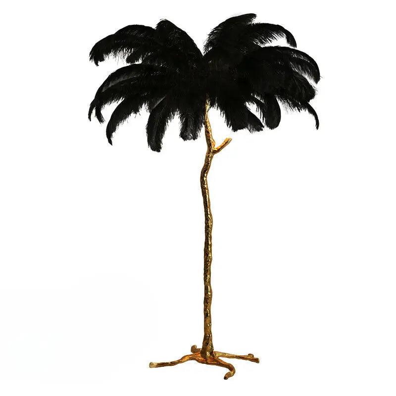 Lampe sur Pied en Plume d'Ostrich - Éclairage Ambiant et Élégant