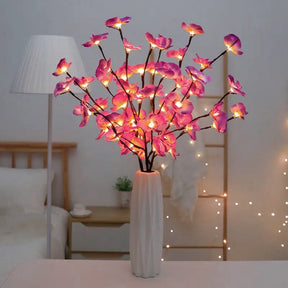 Lampe Féérique à Branche d'Olivier - Éclairage Scintillant et Réglable
