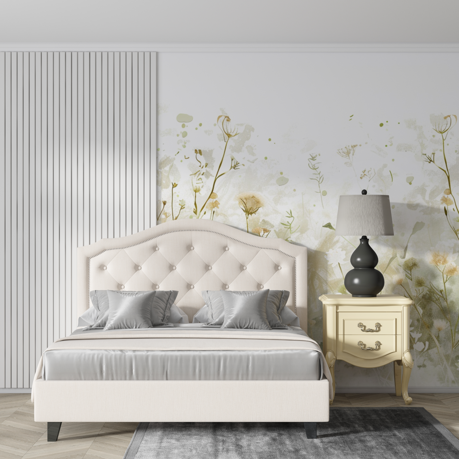 Watercolour Floral Sketch Wallpaper