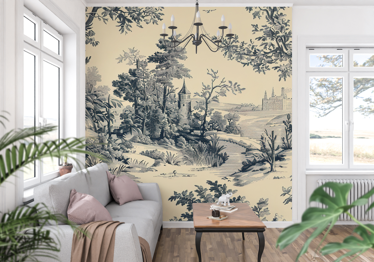 Toile de Jouy Château Wallpaper