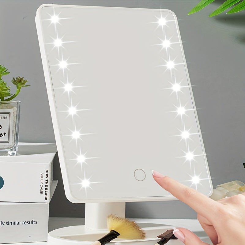 Miroir de Maquillage LED Ajustable - Luminosité Réglable et Portable