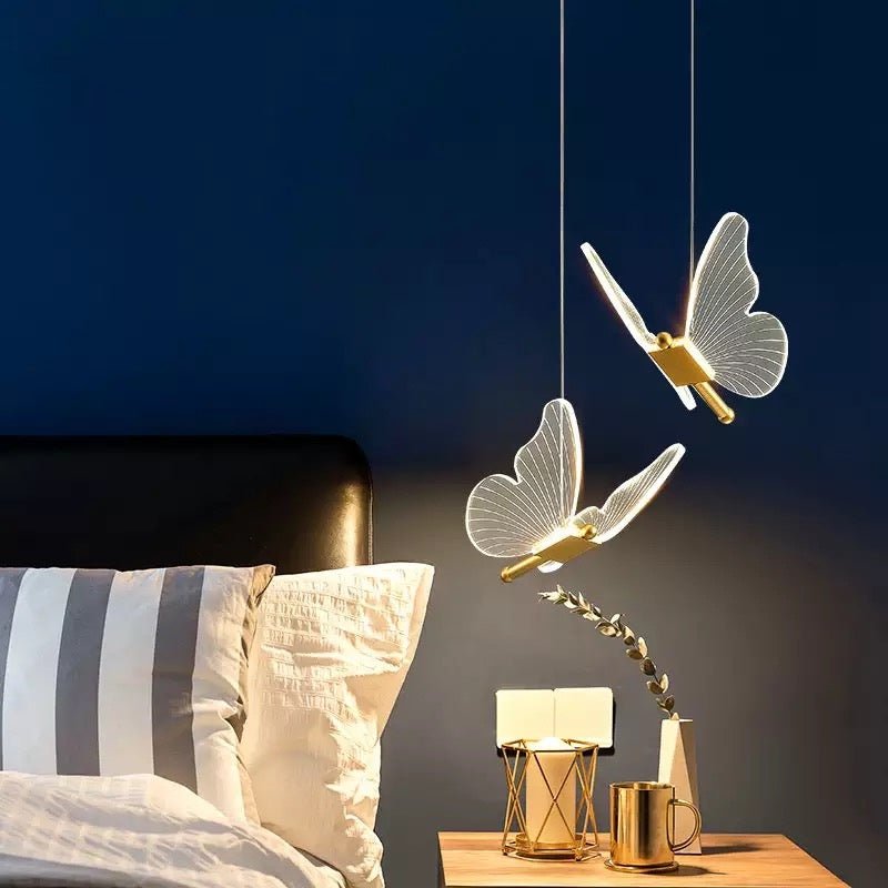 Pendentif LED Ailes de Papillon - Éclairage Élégant et Ambiance Magique