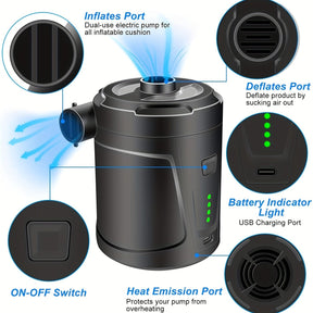 Pompe à Air Électrique Portable - Rechargeable et Légère pour Activités Extérieures