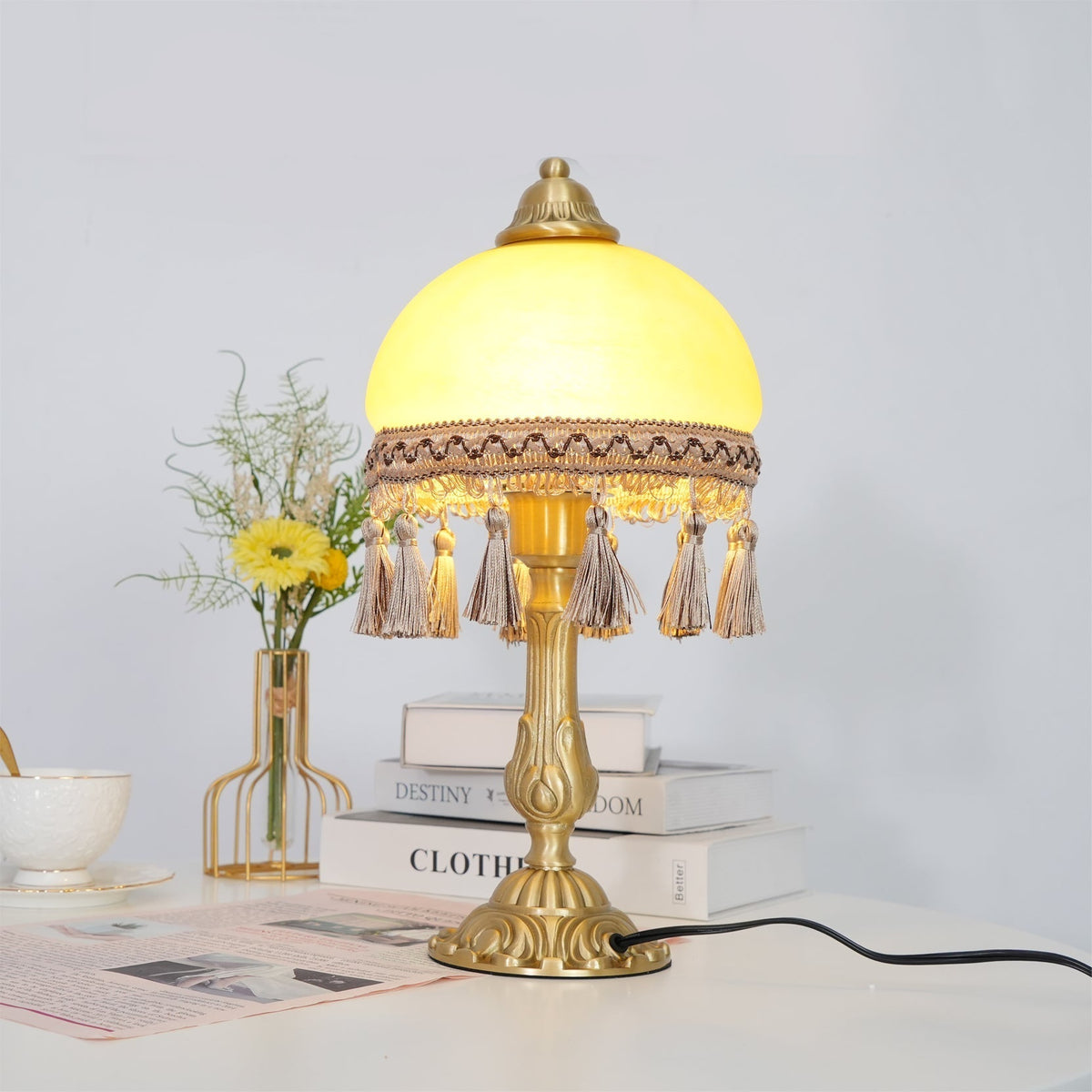 Lampe de Bureau en Laiton - Élégance Classique avec Détails Français