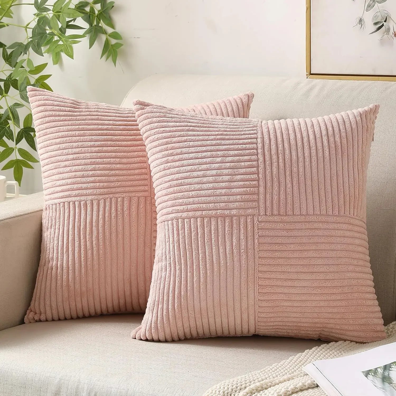 Housses de Coussin en Velours Côtelé - Douceur et Élégance pour Votre Décor