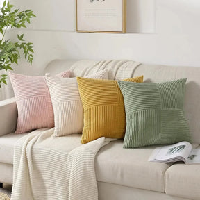 Housses de Coussin en Velours Côtelé - Douceur et Élégance pour Votre Décor