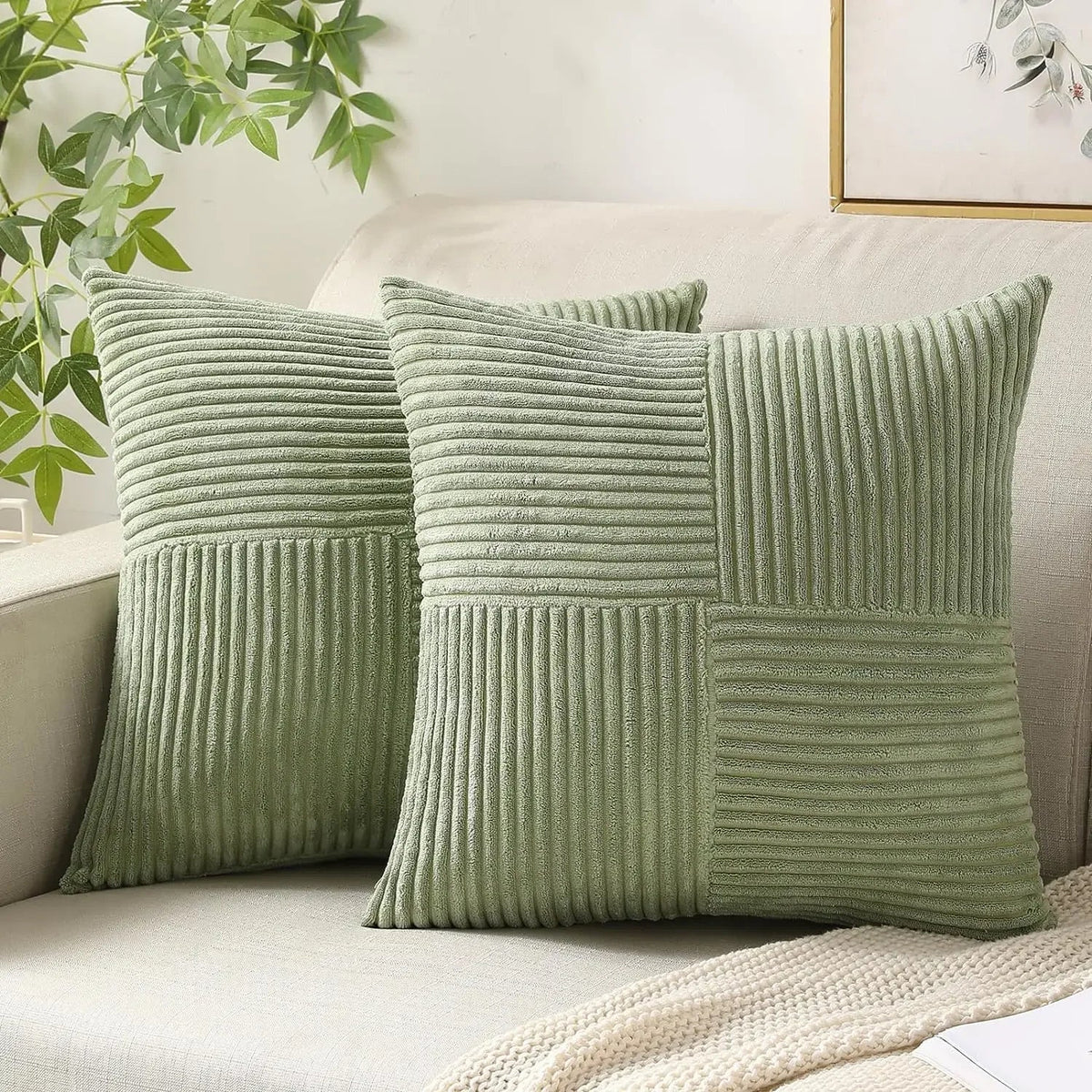 Housses de Coussin en Velours Côtelé - Douceur et Élégance pour Votre Décor
