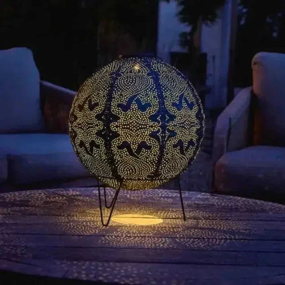 Lampe Solaire Globe Décorative - Design Marrakeck et Résistante aux Intempéries