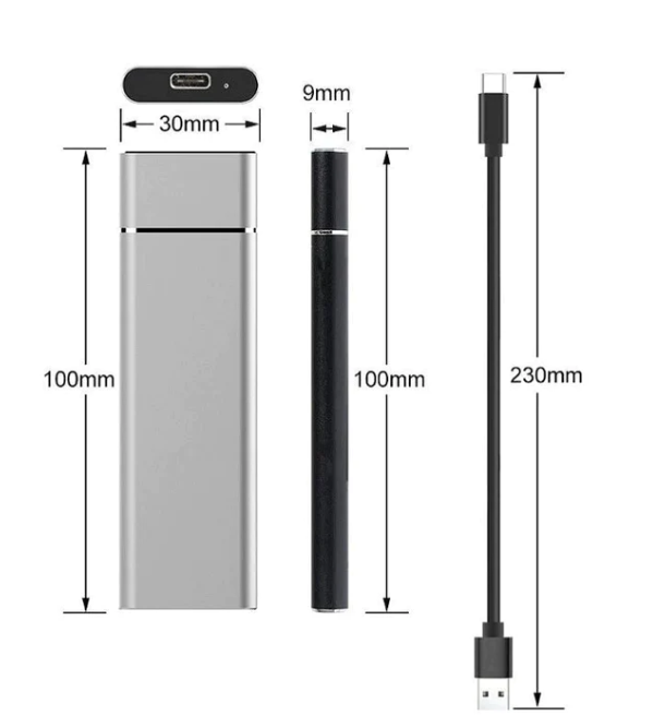 Disque Dur Externe Portable - Haute Vitesse de Transfert et Boîtier en Aluminium