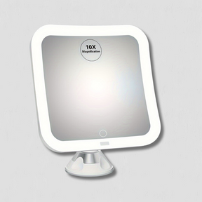 Miroir de Maquillage Éclairé 10X - Contrôle Tactile et Ventouse Pratique