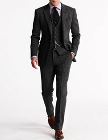 Costume Tuxedo en Tweed pour Hommes - Élégance Intemporelle et Confort Durable