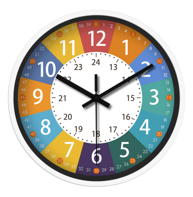 Horloge Murale Silencieuse pour Enfants - Design Coloré et Apaisant