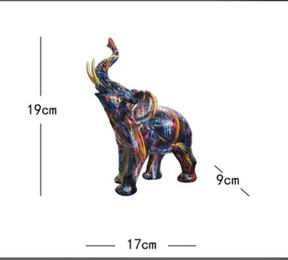 Sculpture Éléphant Abstrait Fait Main - Décoration Artistique Unique et Colorée