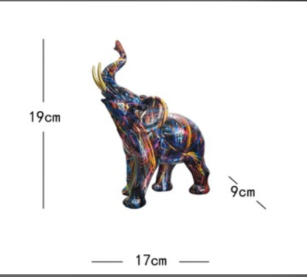 Sculpture Éléphant Abstrait Fait Main - Décoration Artistique Unique et Colorée