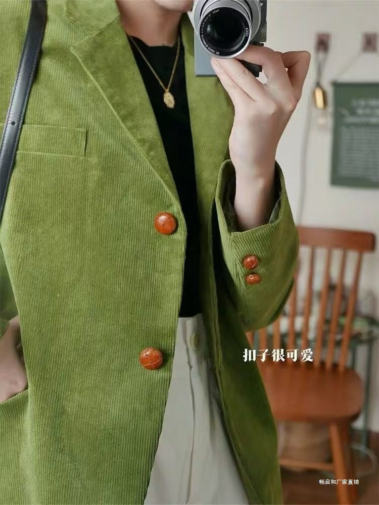 Blazer en Coton Chic - Manches Longues et Détails en Métal
