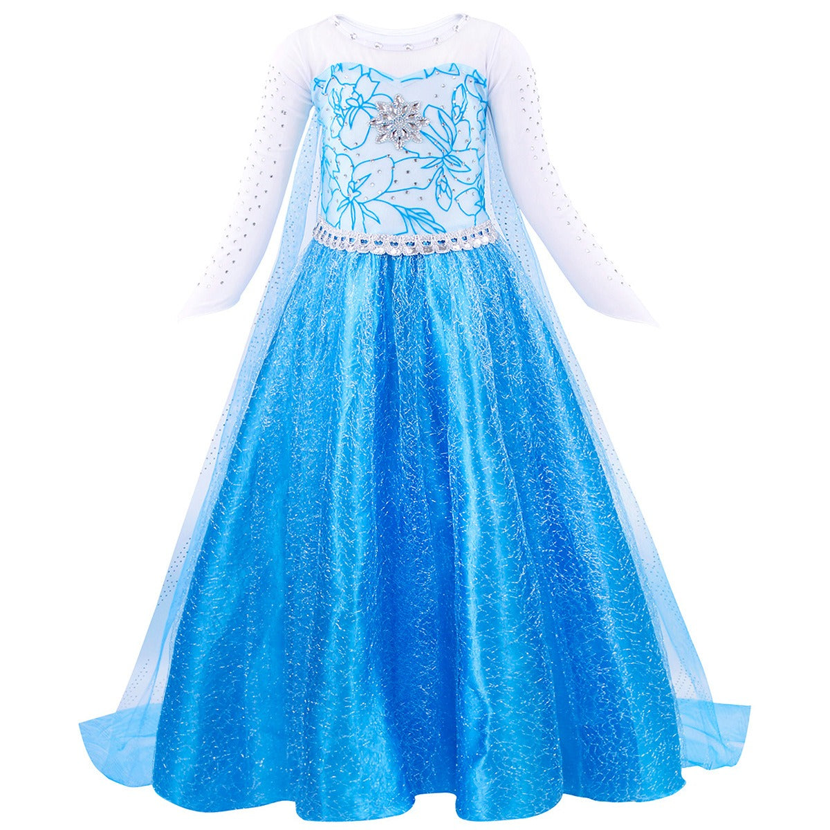 Robe de Princesse Halloween Fille - Costume Long Pailleté et Confortable